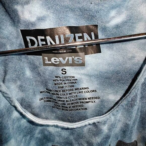 Denizen By Levi's Tie Dye County Quote Print Tie Front Tank - Picture 2 of 4